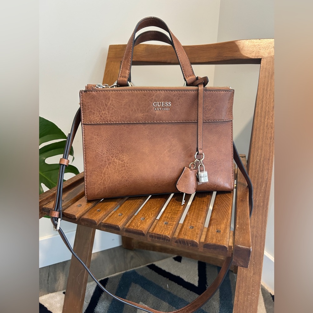 Guess Brown Satchel Bag